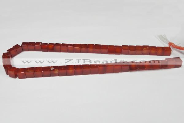 CAA150 15.5 inches 8*8mm cube red agate gemstone beads