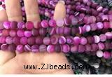 CAA1500 15.5 inches 6mm round matte banded agate beads wholesale