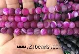 CAA1502 15.5 inches 10mm round matte banded agate beads wholesale