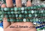 CAA1515 15.5 inches 6mm round matte banded agate beads wholesale