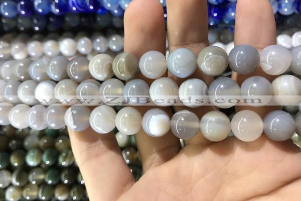 CAA1533 15.5 inches 10mm round banded agate beads wholesale