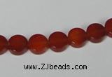 CAA154 15.5 inches 8mm coin red agate gemstone beads