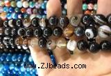 CAA1540 15.5 inches 12mm round banded agate beads wholesale