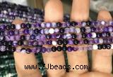 CAA1554 15.5 inches 4mm round banded agate beads wholesale
