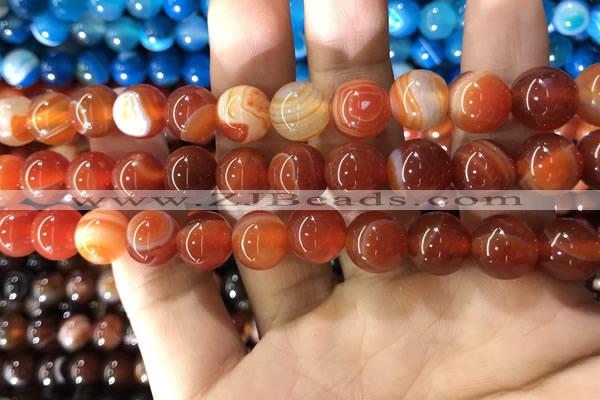 CAA1570 15.5 inches 12mm round banded agate beads wholesale