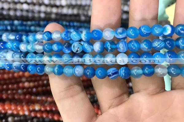 CAA1573 15.5 inches 6mm round banded agate beads wholesale