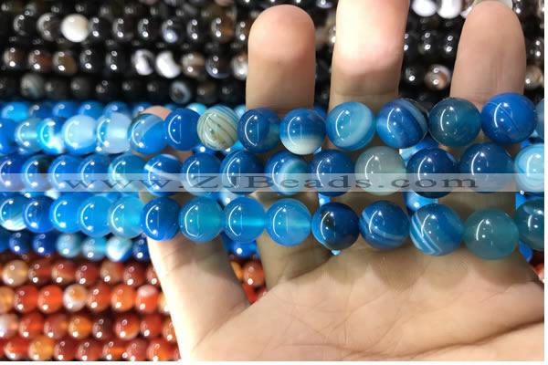 CAA1574 15.5 inches 8mm round banded agate beads wholesale