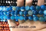 CAA1576 15.5 inches 12mm round banded agate beads wholesale