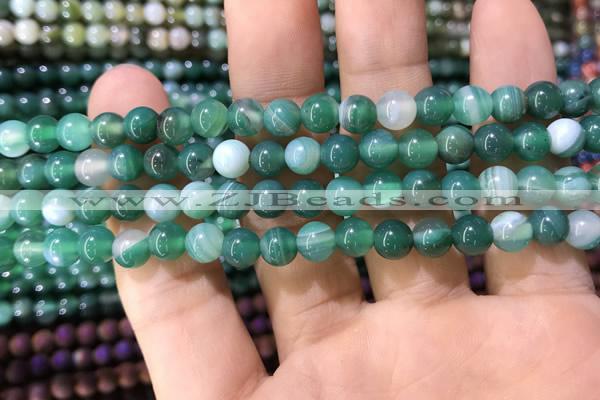 CAA1591 15.5 inches 6mm round banded agate beads wholesale