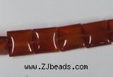 CAA160 15.5 inches 12*12mm square red agate gemstone beads