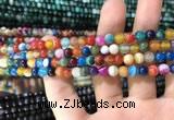 CAA1602 15.5 inches 4mm round banded agate beads wholesale