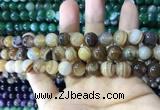 CAA1617 15.5 inches 10mm round banded agate beads wholesale