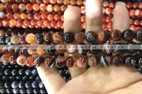 CAA1622 15.5 inches 8mm round banded agate beads wholesale