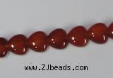 CAA163 15.5 inches 10*10mm heart red agate gemstone beads