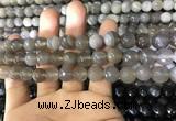 CAA1632 15.5 inches 10mm faceted round banded agate beads