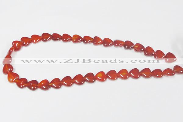 CAA164 15.5 inches 12*12mm heart red agate gemstone beads
