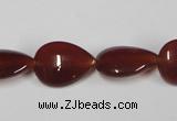 CAA165 15.5 inches 13*18mm flat teardrop red agate gemstone beads