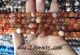 CAA1660 15.5 inches 6mm faceted round banded agate beads