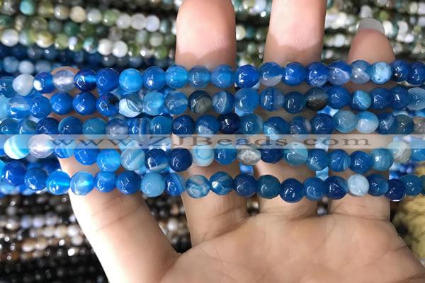 CAA1665 15.5 inches 6mm faceted round banded agate beads