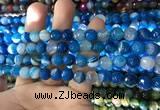 CAA1666 15.5 inches 8mm faceted round banded agate beads