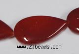 CAA167 15.5 inches 22*36mm flat teardrop red agate gemstone beads