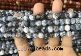 CAA1702 15 inches 8mm faceted round fire crackle agate beads