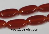 CAA171 15.5 inches 10*20mm oval red agate gemstone beads