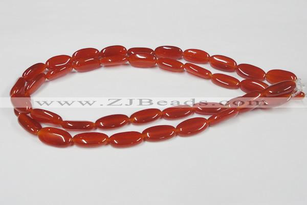 CAA171 15.5 inches 10*20mm oval red agate gemstone beads