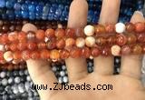 CAA1712 15 inches 8mm faceted round fire crackle agate beads