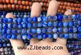 CAA1718 15 inches 8mm faceted round fire crackle agate beads