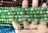 CAA1719 15 inches 8mm faceted round fire crackle agate beads