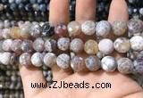 CAA1729 15 inches 10mm faceted round fire crackle agate beads