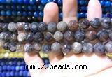 CAA1730 15 inches 10mm faceted round fire crackle agate beads