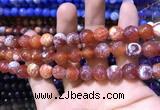 CAA1733 15 inches 10mm faceted round fire crackle agate beads