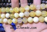 CAA1748 15 inches 12mm faceted round fire crackle agate beads