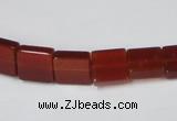 CAA175 15.5 inches 10*10mm square red agate gemstone beads