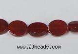 CAA176 15.5 inches 10*12mm oval red agate gemstone beads