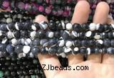 CAA1760 15 inches 8mm faceted round fire crackle agate beads