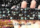 CAA1766 15 inches 8mm faceted round fire crackle agate beads