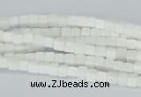 CAA18 15.5 inches 4*4mm cube white agate gemstone beads wholesale