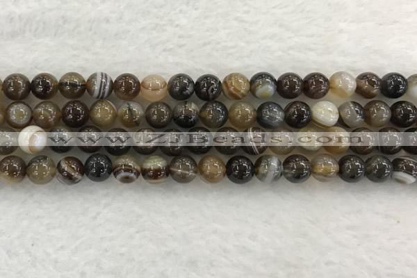 CAA1822 15.5 inches 8mm round banded agate gemstone beads