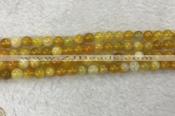 CAA1852 15.5 inches 8mm round banded agate gemstone beads