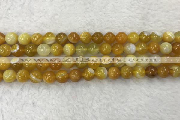 CAA1853 15.5 inches 10mm round banded agate gemstone beads