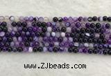 CAA1870 15.5 inches 4mm round banded agate gemstone beads