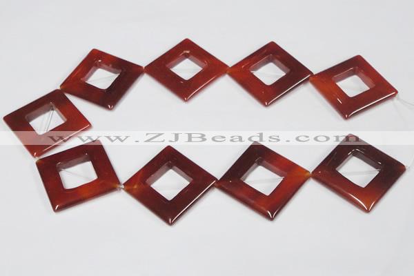 CAA190 15.5 inches 32*32mm diamond red agate gemstone beads