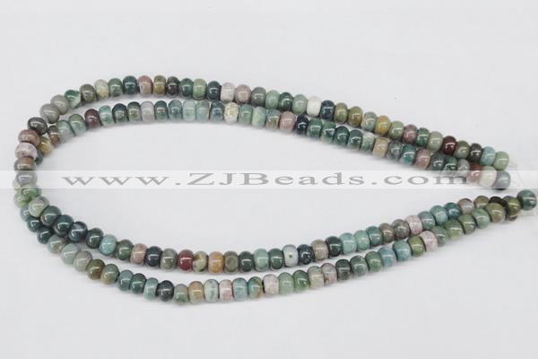 CAA192 15.5 inches 5*8mm rondelle indian agate beads wholesale