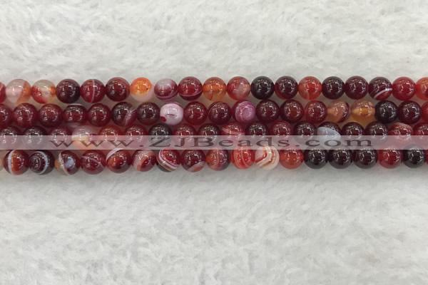 CAA1921 15.5 inches 6mm round banded agate gemstone beads