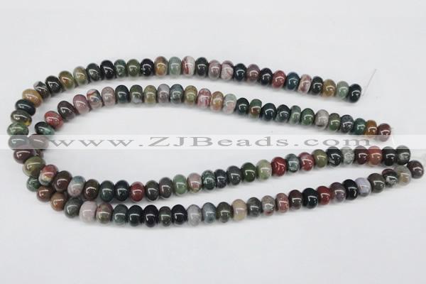 CAA193 15.5 inches 7*10mm rondelle indian agate beads wholesale