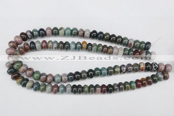 CAA194 15.5 inches 8*12mm rondelle indian agate beads wholesale