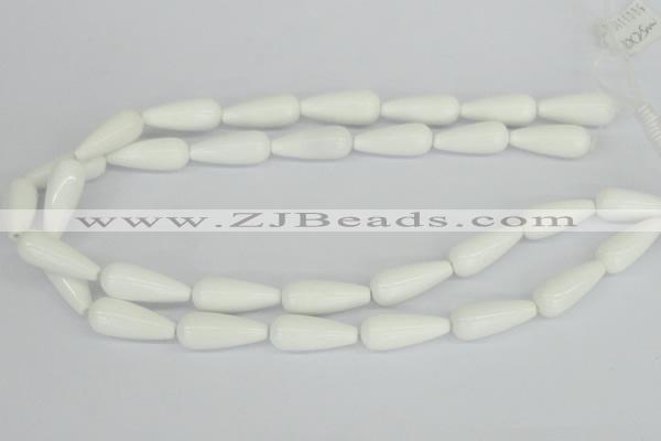 CAA20 15.5 inches 10*25mm teardrop white agate gemstone beads